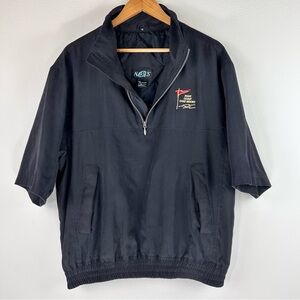 Aureus Men’s Black Quarter Zip Short Sleeve Golf Windbreaker Size M